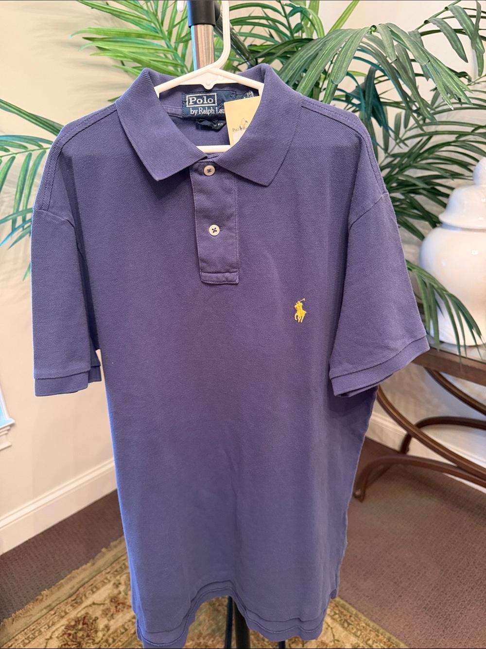 Polo by Ralph Lauren navy blue Short Sleeve Polo with beige Pony